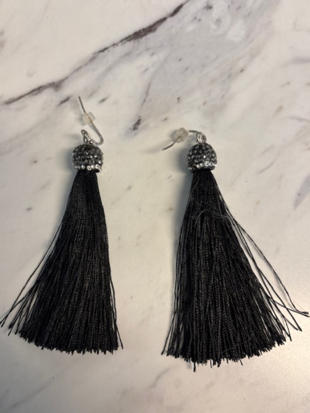 Express Black Tassel Earrings